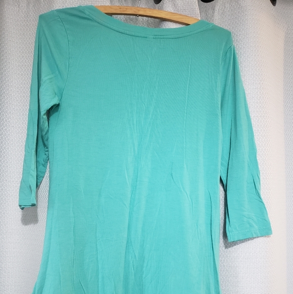 Love Peace Lounge Small Green Sleep Shirt - Picture 3 of 4